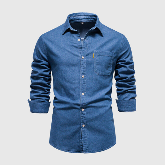 Made Gents | Michael's Modern Denim Overhemd | 50% Korting!